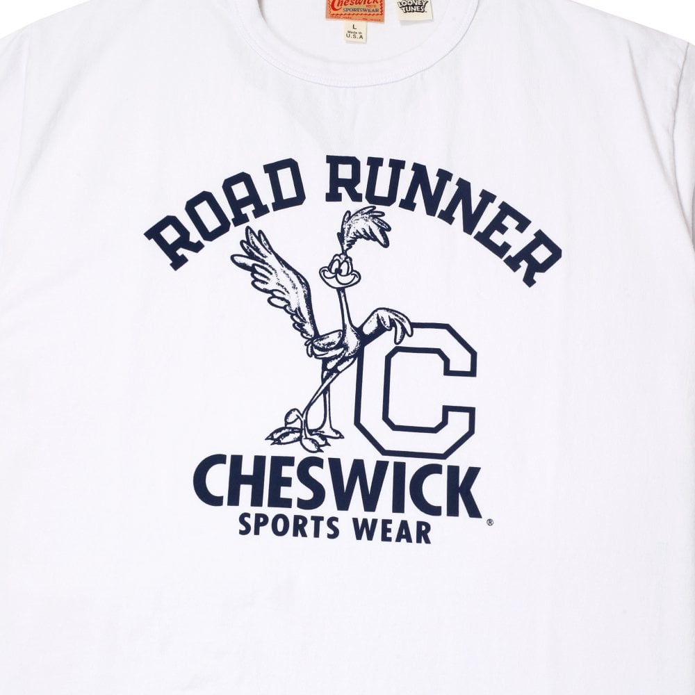 Cheswick Looney Tunes Mens White Leaning Road Runner T Shirt CHES11075