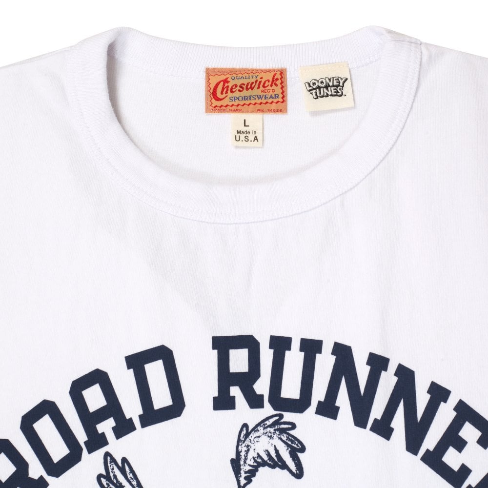 Cheswick Looney Tunes Mens White Leaning Road Runner T Shirt CHES11075