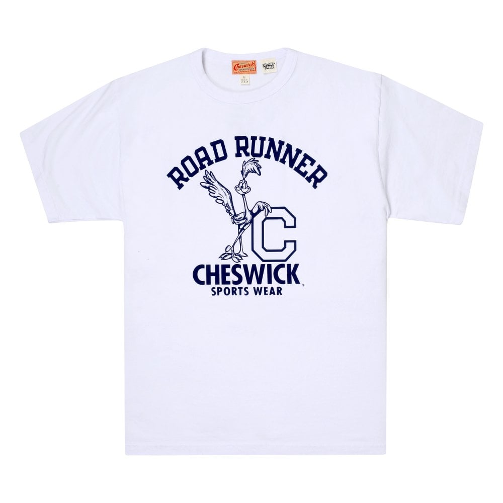 Cheswick Looney Tunes Mens White Leaning Road Runner T Shirt CHES11075