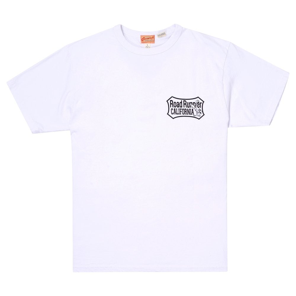 Cheswick Looney Tunes Mens White Motor Service Road Runner T Shirt CHES11076