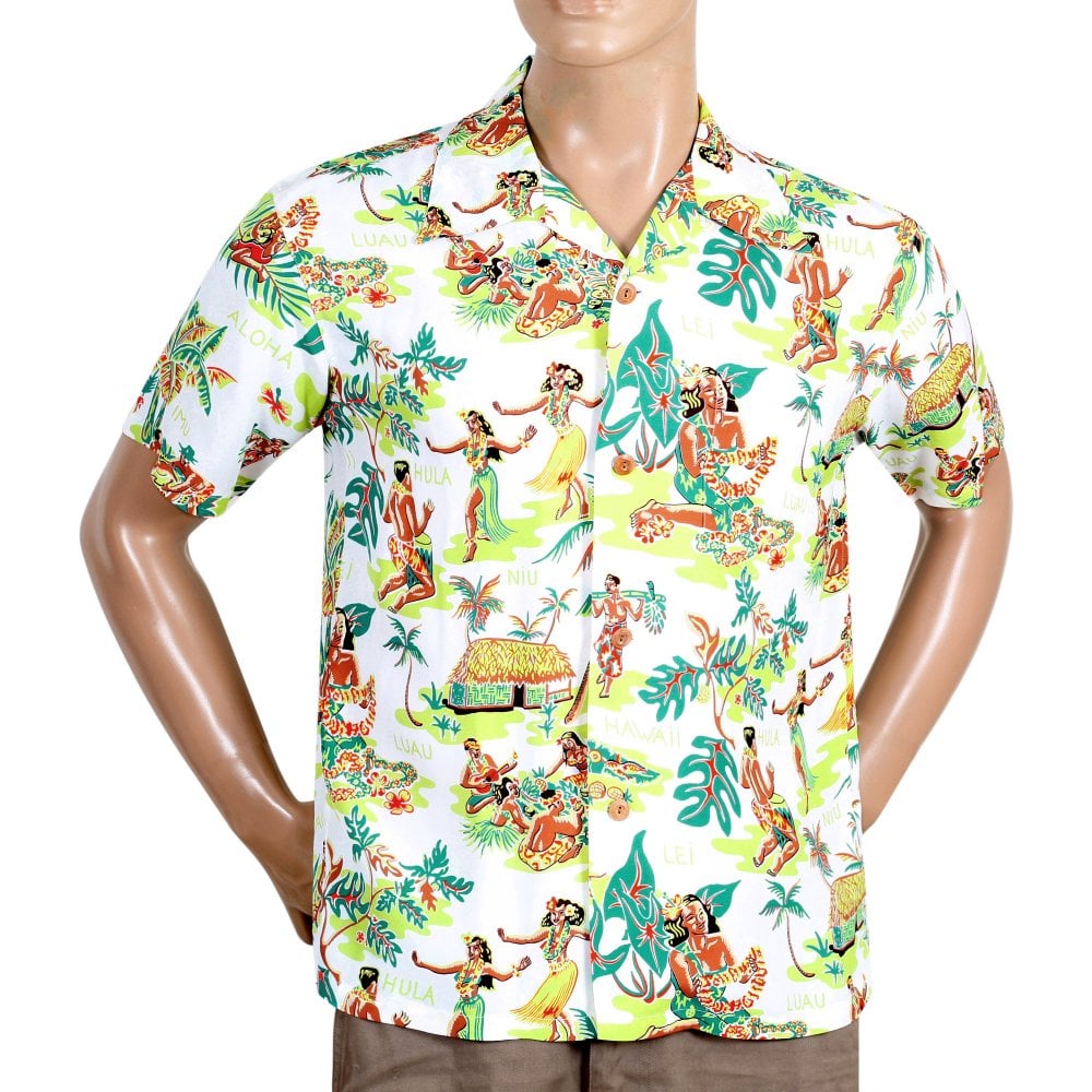 Sun Surf Mens Luau Off White Hawaiian Shirt SURF10084