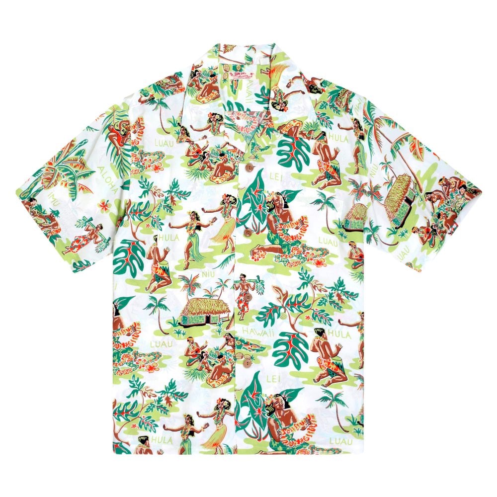 Sun Surf Mens Luau Off White Hawaiian Shirt SURF10084
