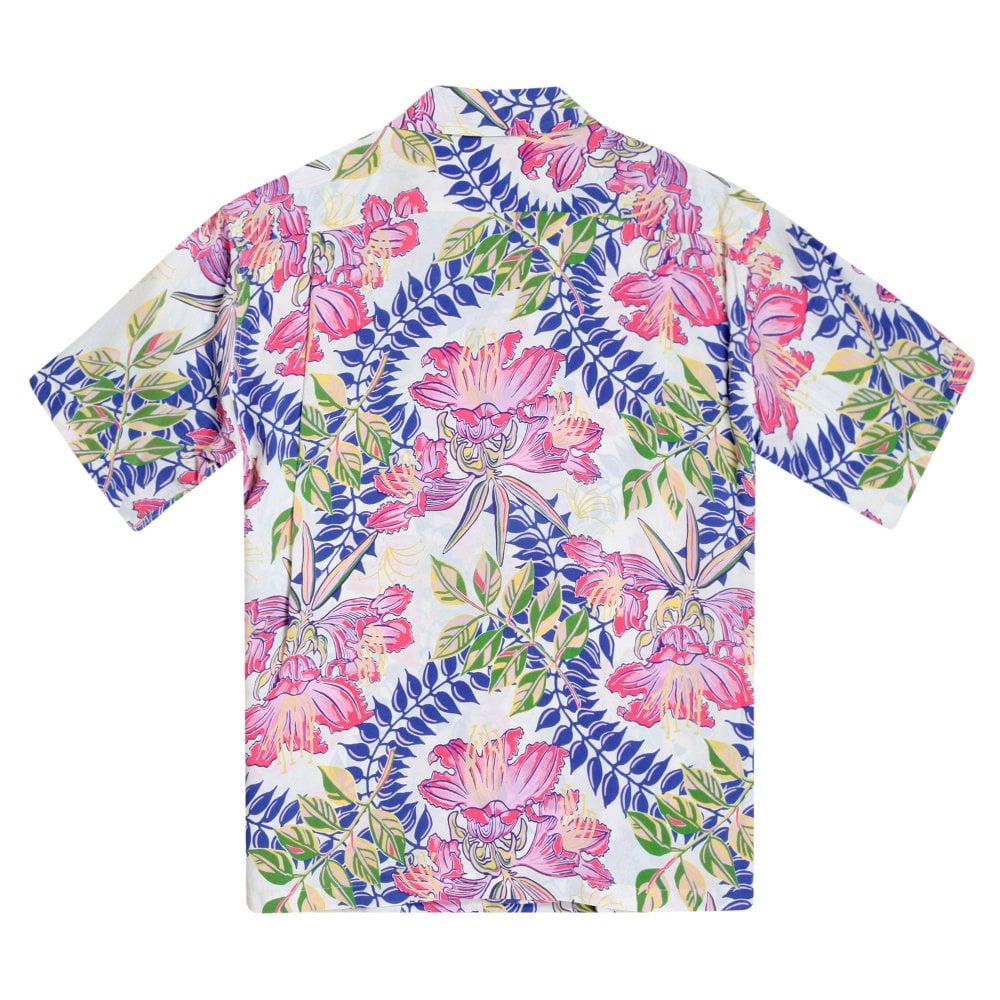 Sun Surf Mens Off White Orchid Bloom Hawaiian Shirt SURF10263