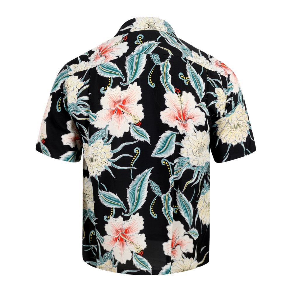 Sun Surf Moonlight Garden In Black Hawaiian Shirt SURF10264