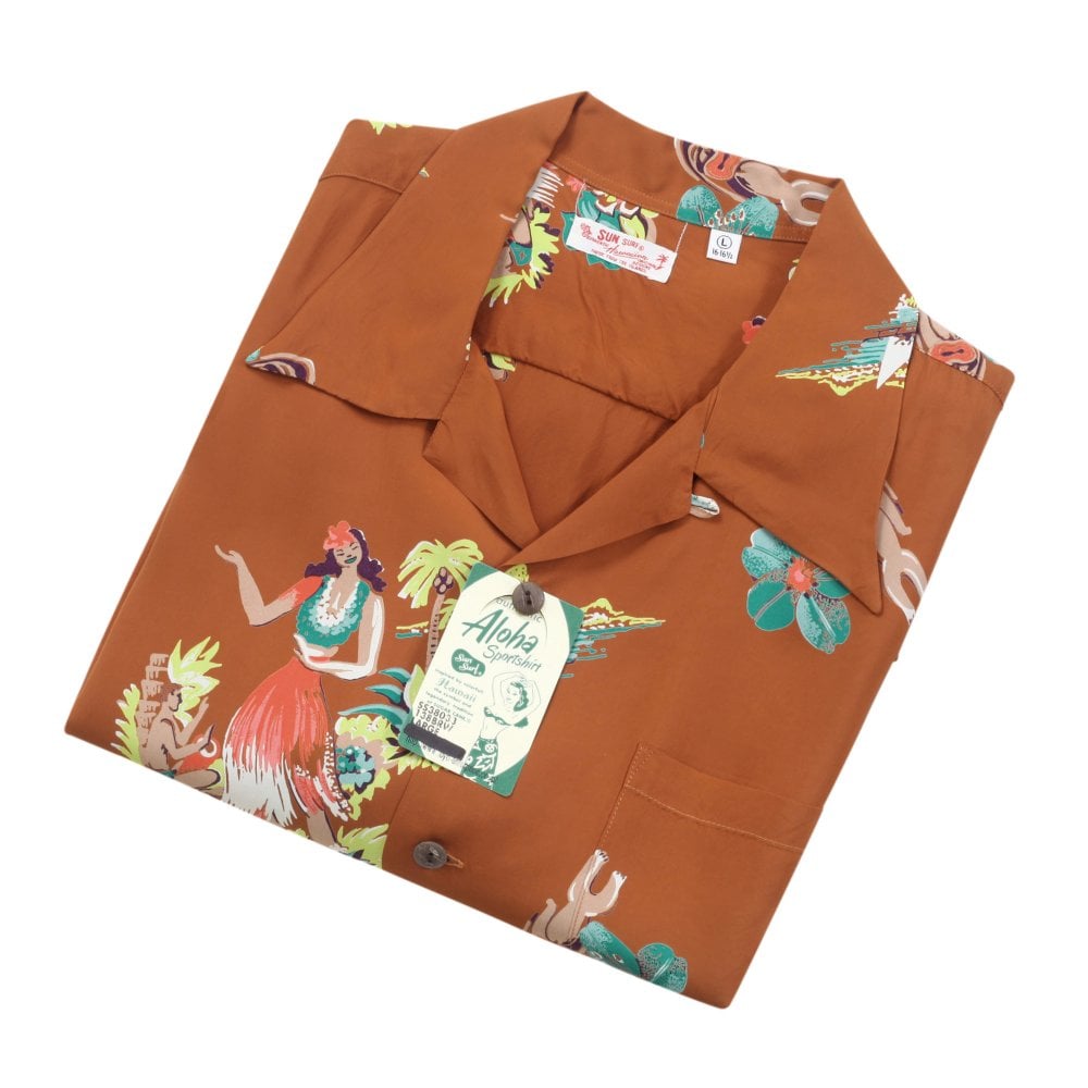 Sun Surf Brown Being To Dance Hula Hawaiian Shirt SURF10089