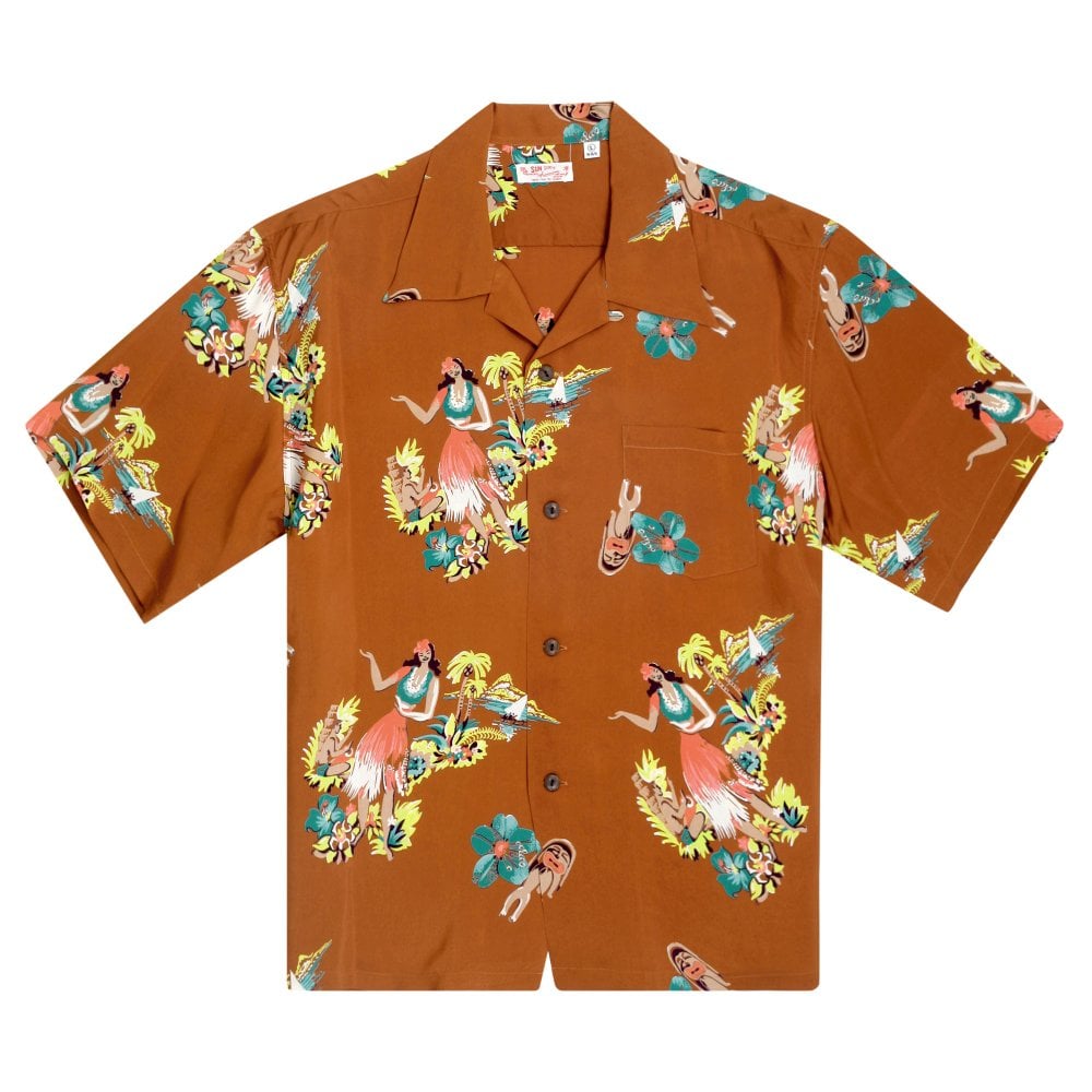 Sun Surf Brown Being To Dance Hula Hawaiian Shirt SURF10089