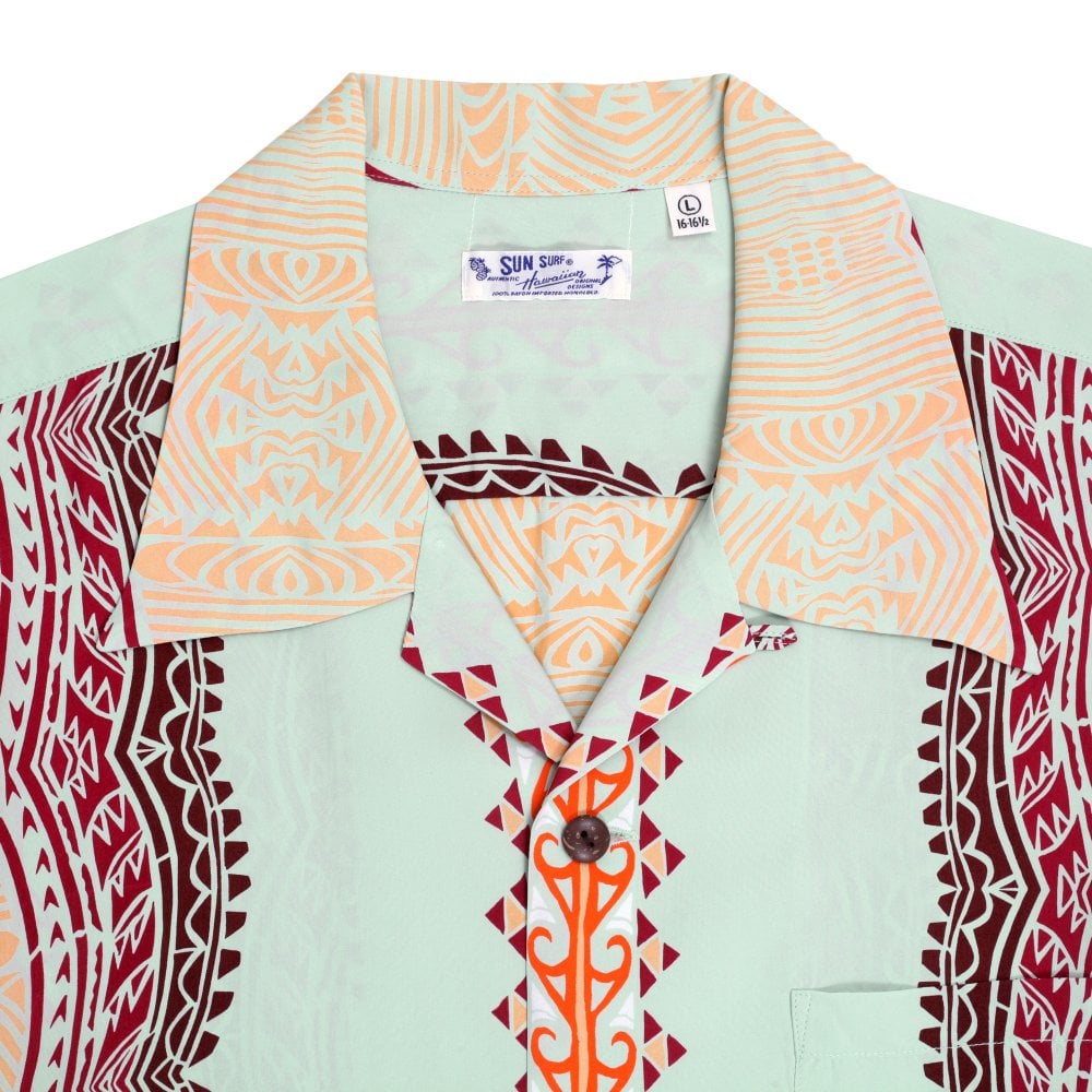 Sun Surf Mens Traditional Tattoo Motif Blue Hawaiian Shirt SURF10265