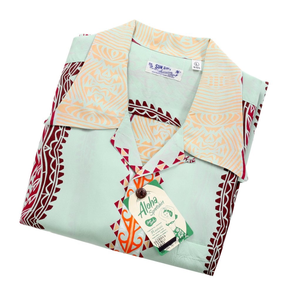 Sun Surf Mens Traditional Tattoo Motif Blue Hawaiian Shirt SURF10265