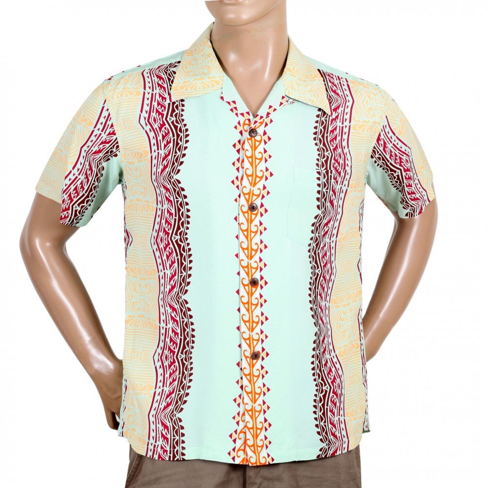 Sun Surf Mens Traditional Tattoo Motif Blue Hawaiian Shirt SURF10265