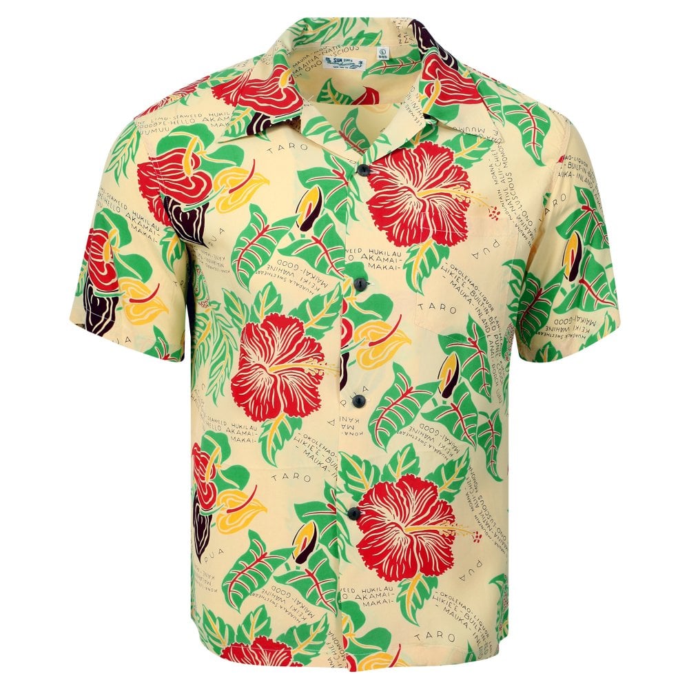 Sun Surf Mens Romantic Hawaiian Nicknames Yellow Hawaiian Shirt SURF11095
