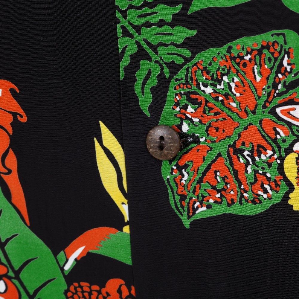 Sun Surf Mens Flourish Flowers Black Hawaiian Shirt SURF11089