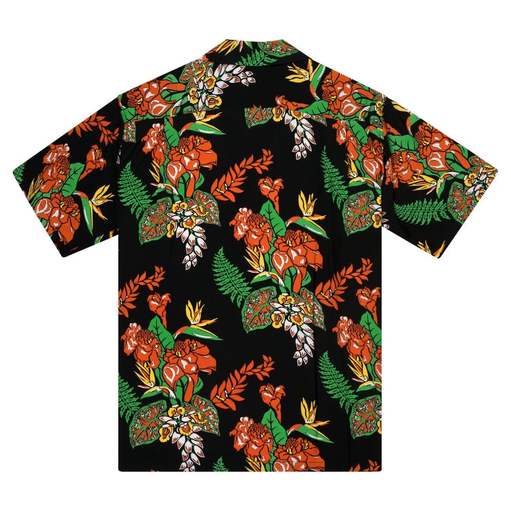 Sun Surf Mens Flourish Flowers Black Hawaiian Shirt SURF11089