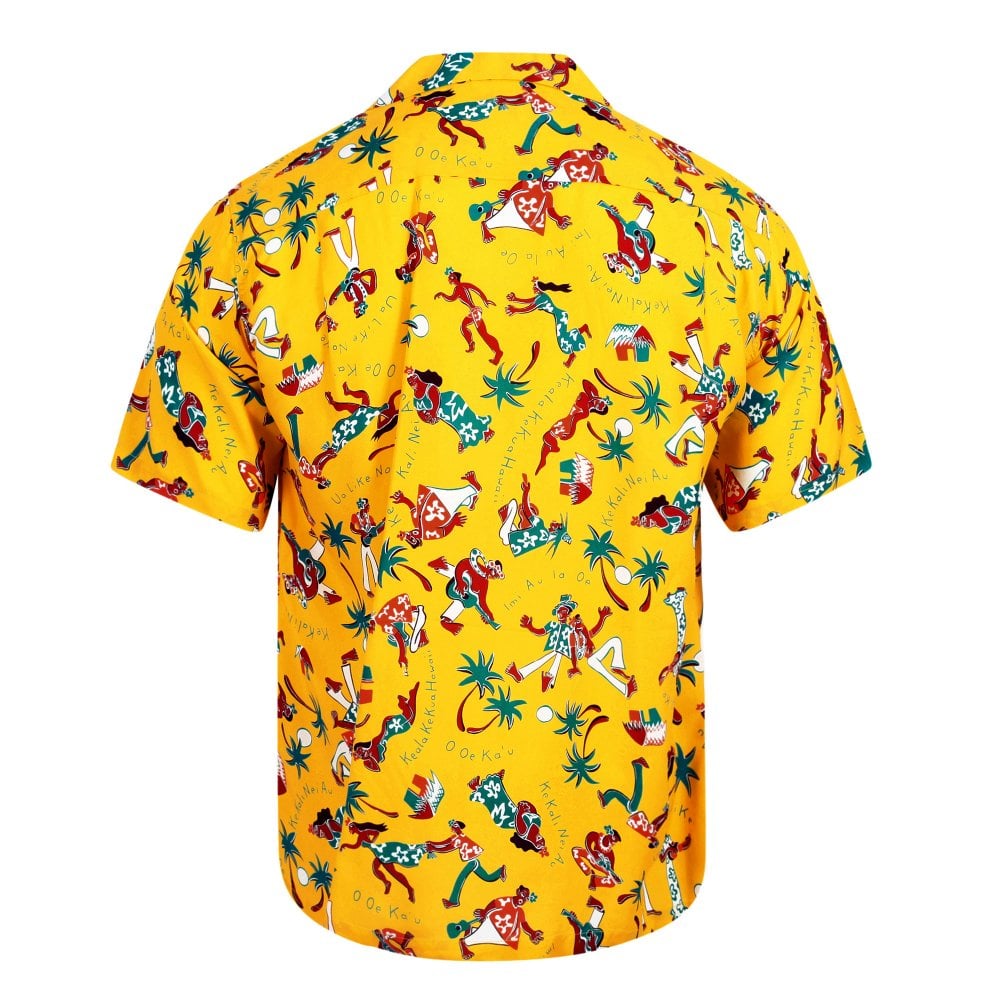 Sun Surf Mens Fun Island of Hawaii Yellow Hawaiian Shirt SURF10267