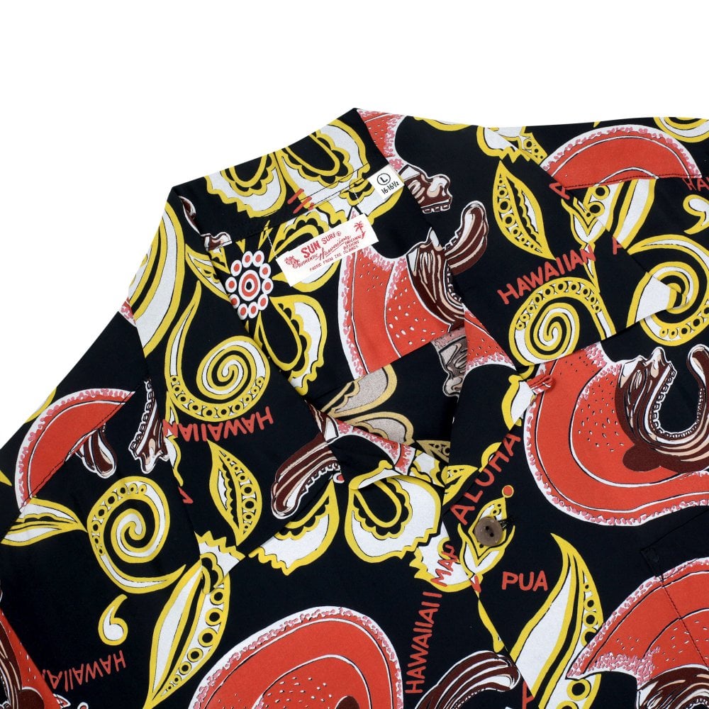 Sun Surf Black Mahiole Hawaiian Shirt SURF11097