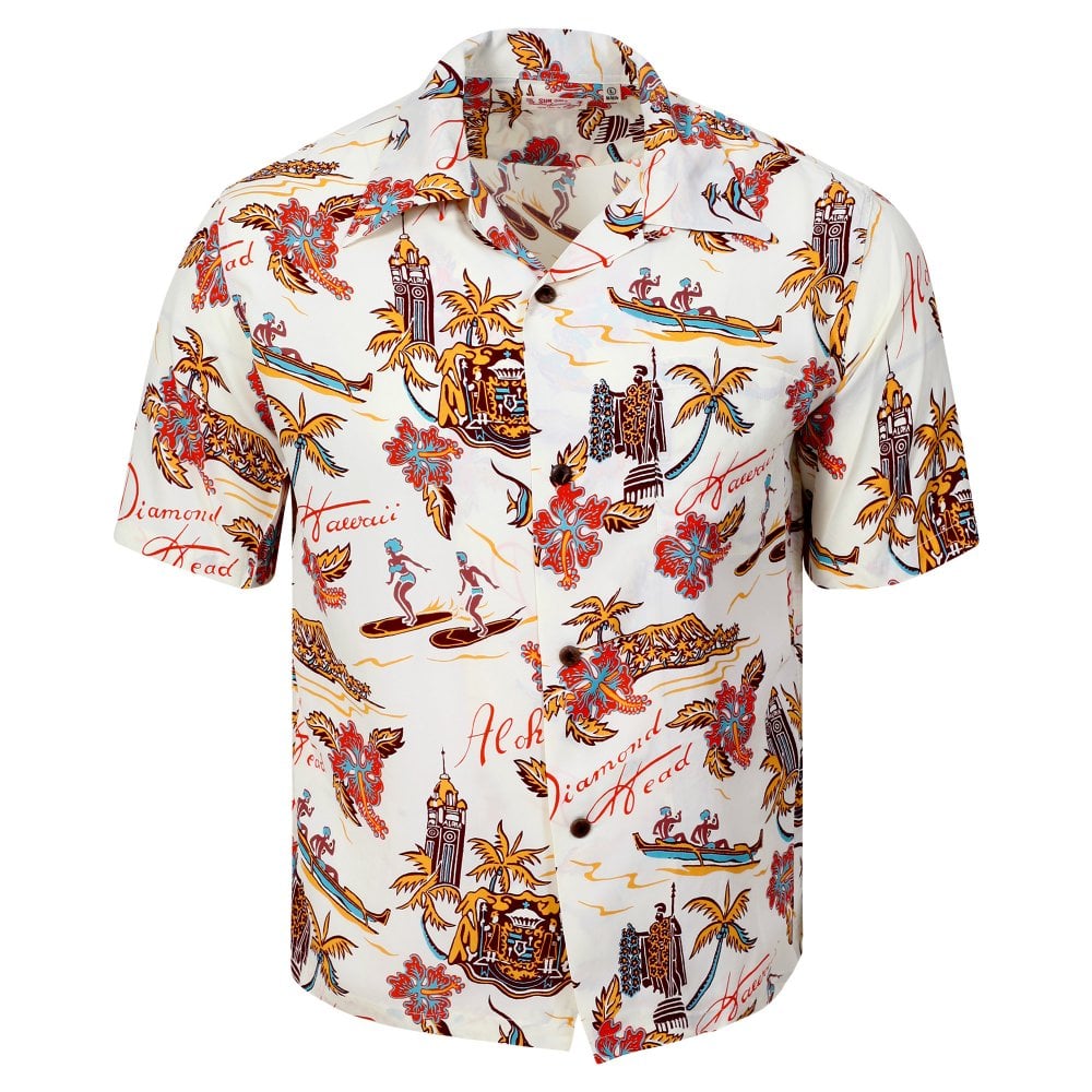 Sun Surf Aloha Hawaii Off White Hawaiian Shirt SURF11087