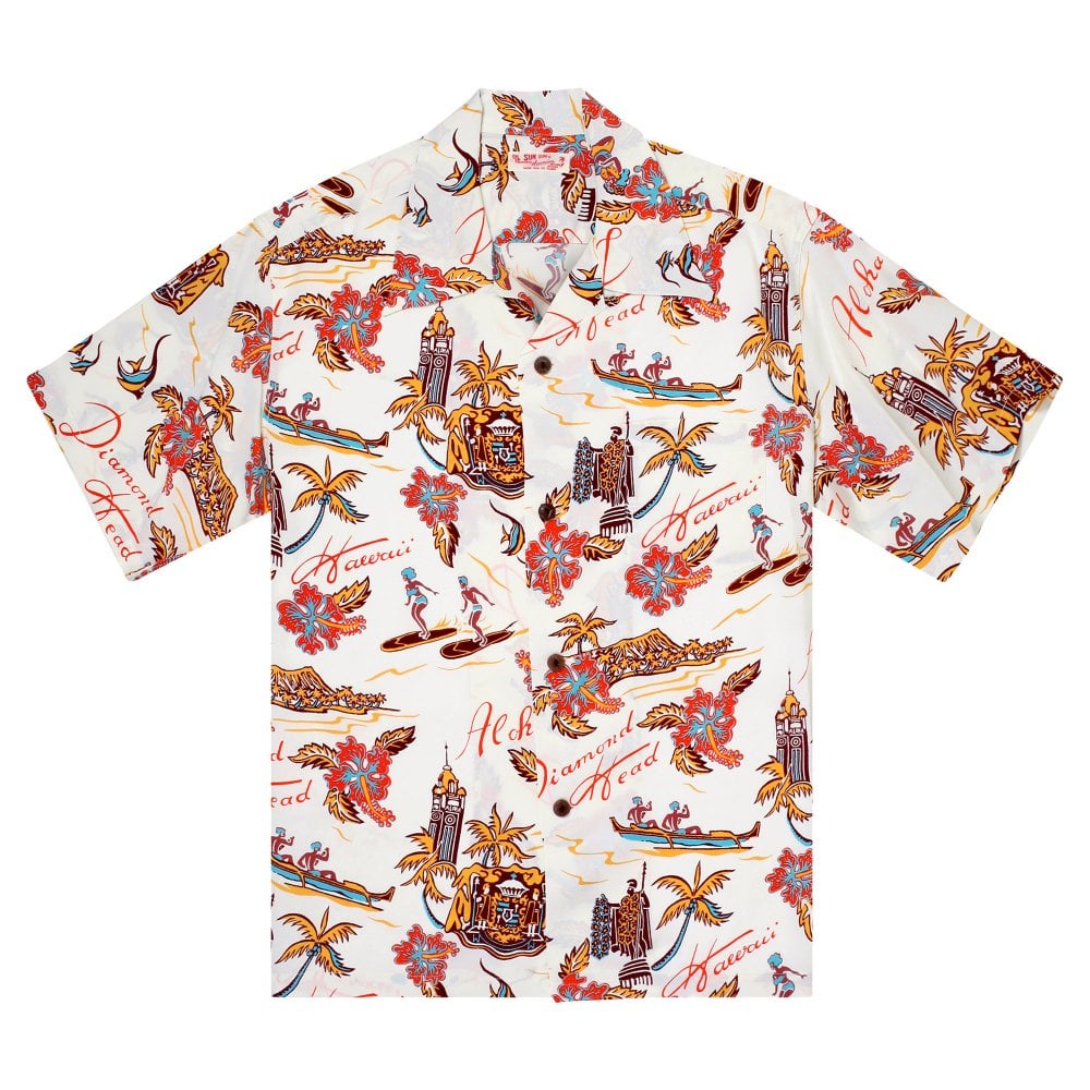 Sun Surf Aloha Hawaii Off White Hawaiian Shirt SURF11087
