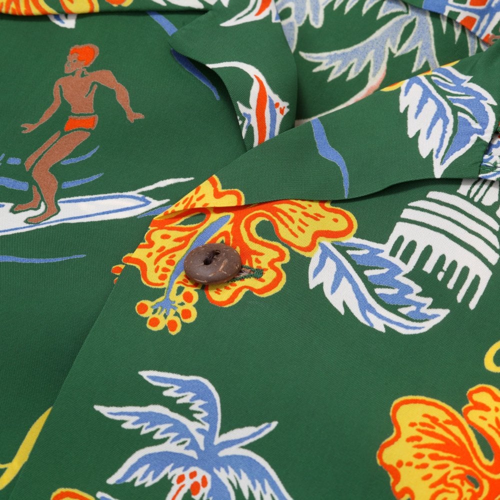 Sun Surf Aloha Hawaii Green Hawaiian Shirt SURF11088