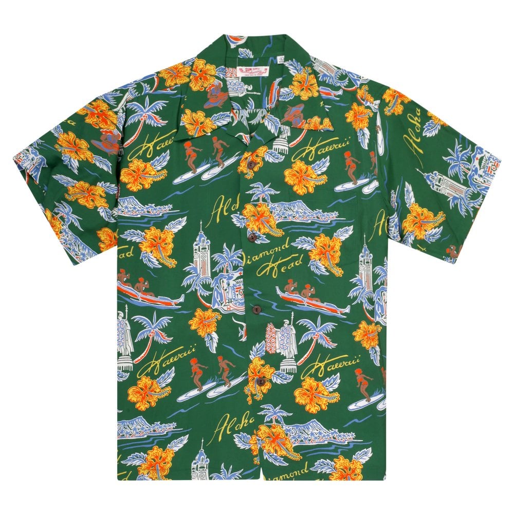 Sun Surf Aloha Hawaii Green Hawaiian Shirt SURF11088