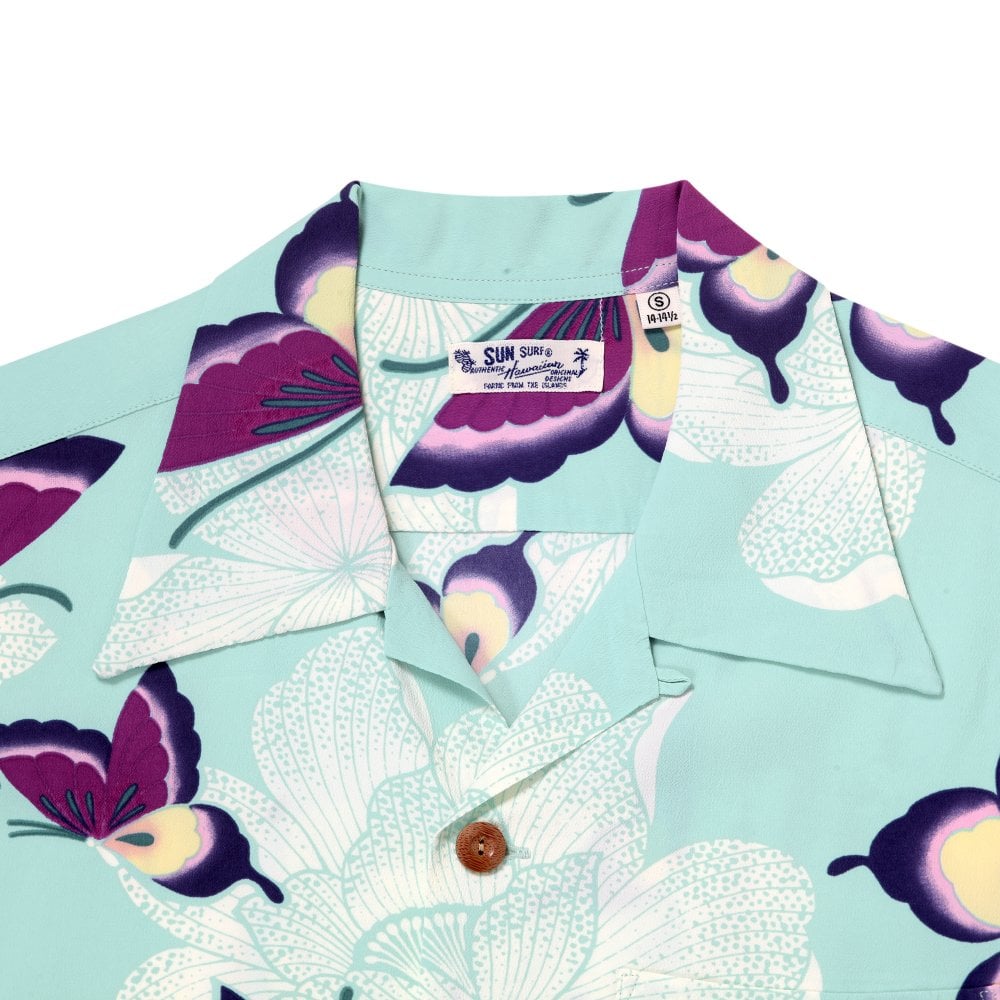 Sun Surf Blue Mariposa Short sleeve Hawaiian Shirt SURF11091