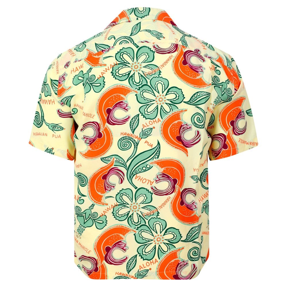 Sun Surf Mens Yellow Regular fit Mahiole Hawaiian Shirt SURF11098