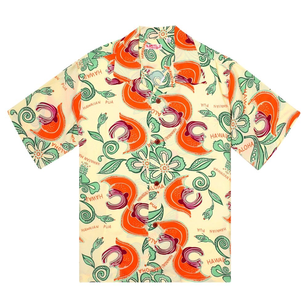 Sun Surf Mens Yellow Regular fit Mahiole Hawaiian Shirt SURF11098