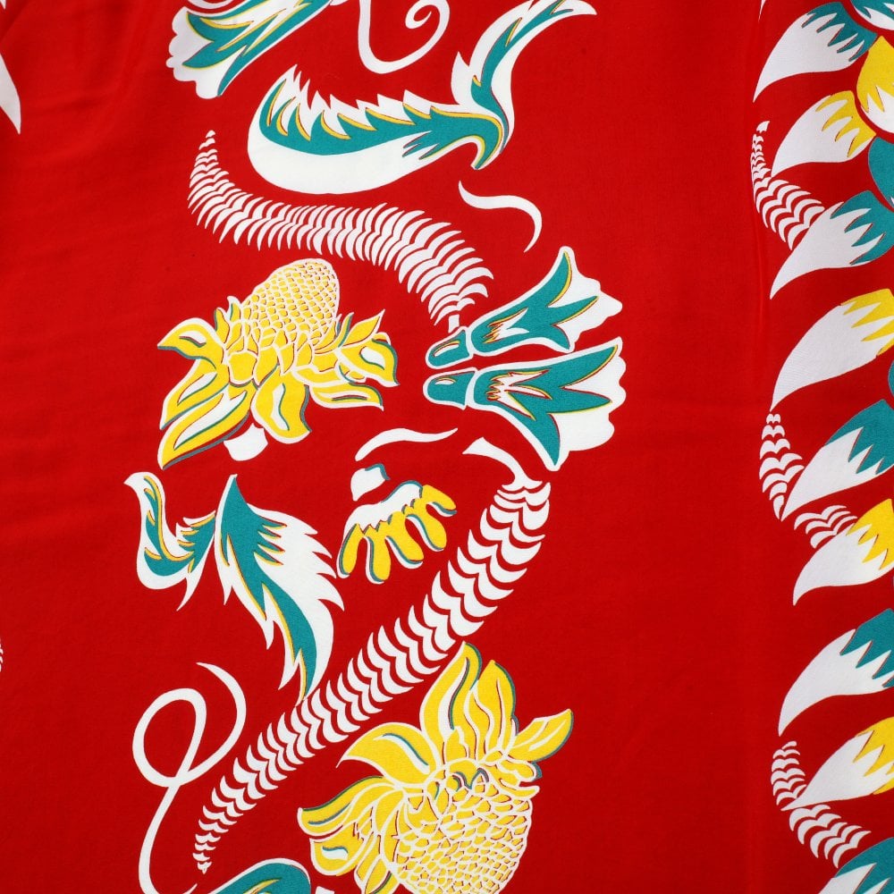 Sun Surf Shimmering Border Made in Japan Hawaiian Shirt in Wine SURF11093