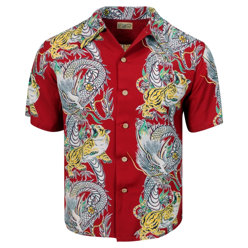 Sun Surf Special Edition Tornado Tiger Red Hawaiian Shirt SURF11099