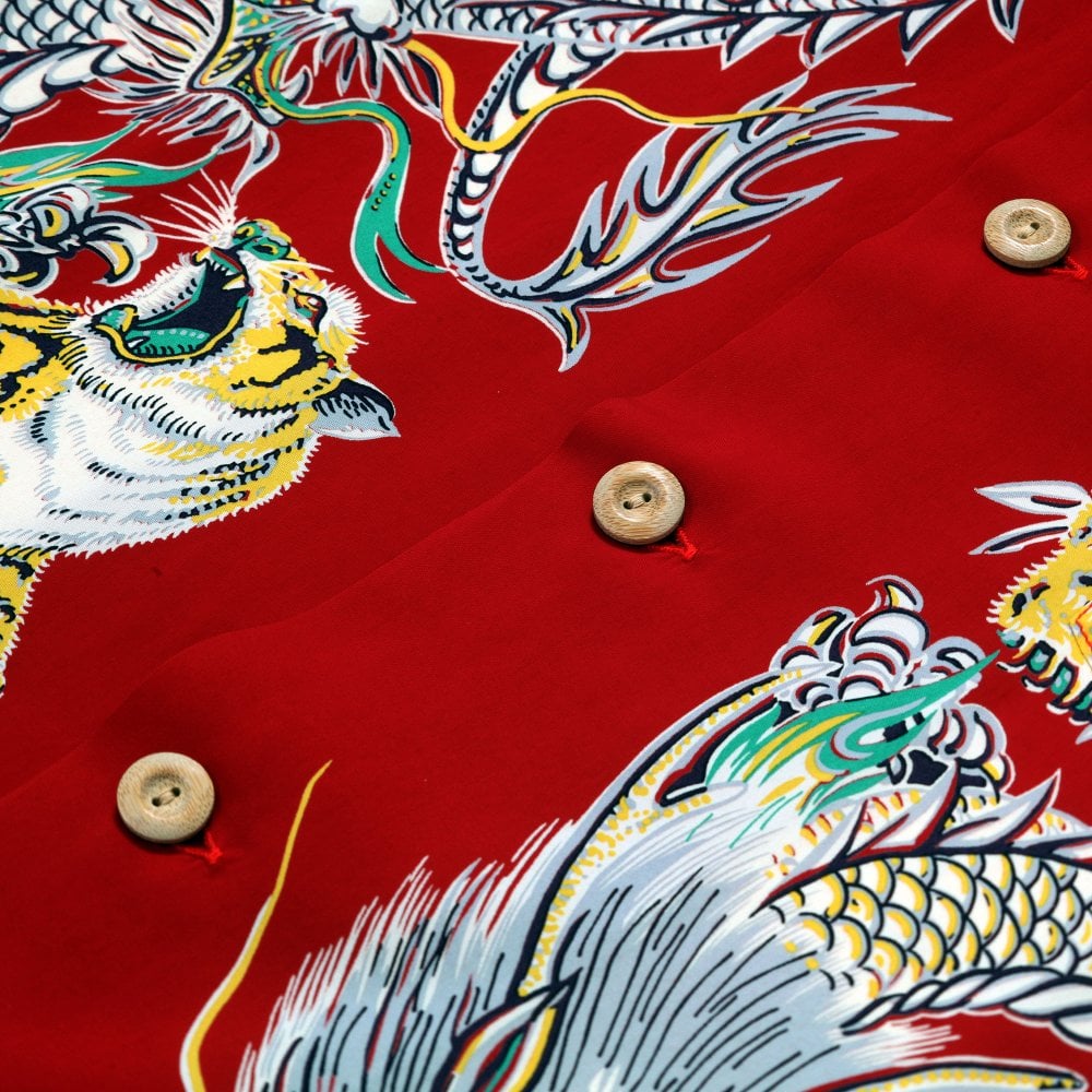 Sun Surf Special Edition Tornado Tiger Red Hawaiian Shirt SURF11099