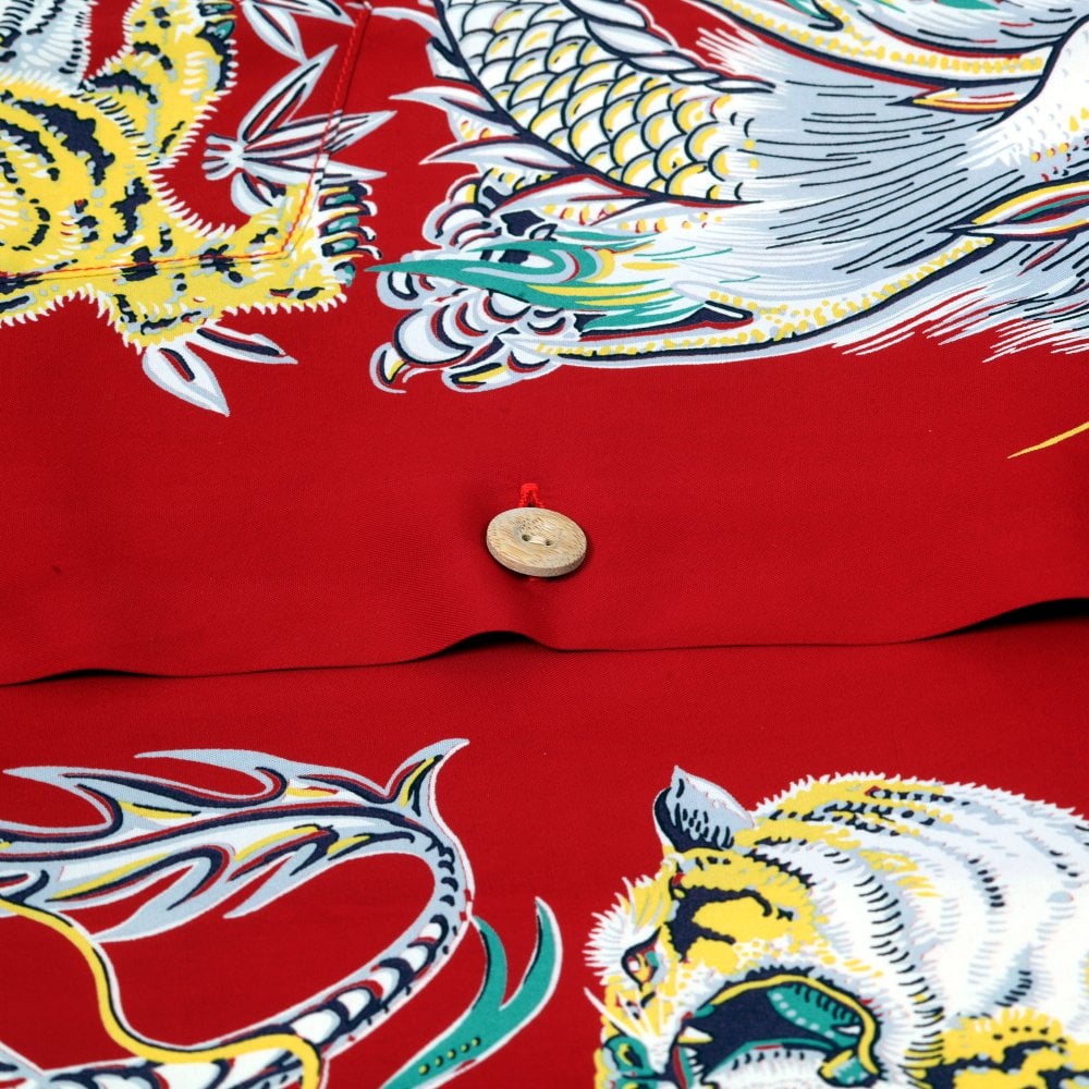 Sun Surf Special Edition Tornado Tiger Red Hawaiian Shirt SURF11099