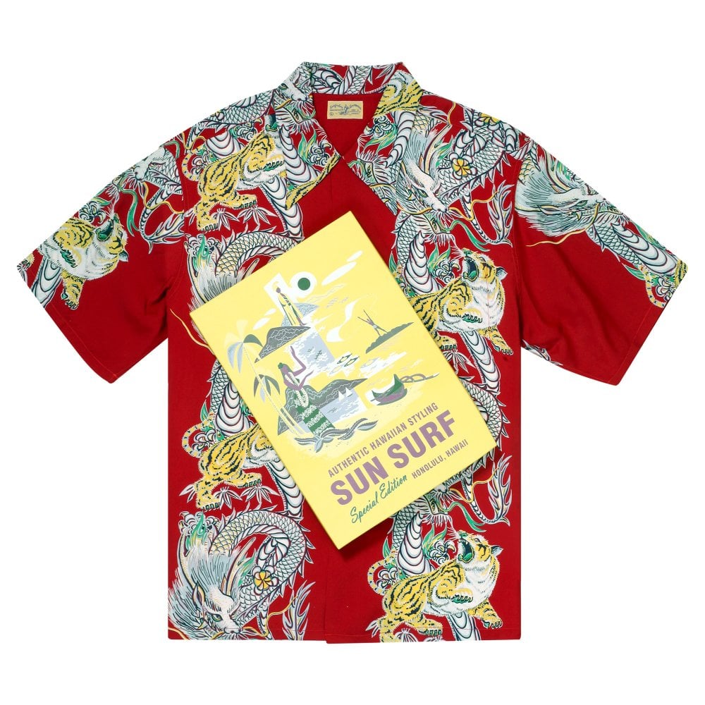 Sun Surf Special Edition Tornado Tiger Red Hawaiian Shirt SURF11099