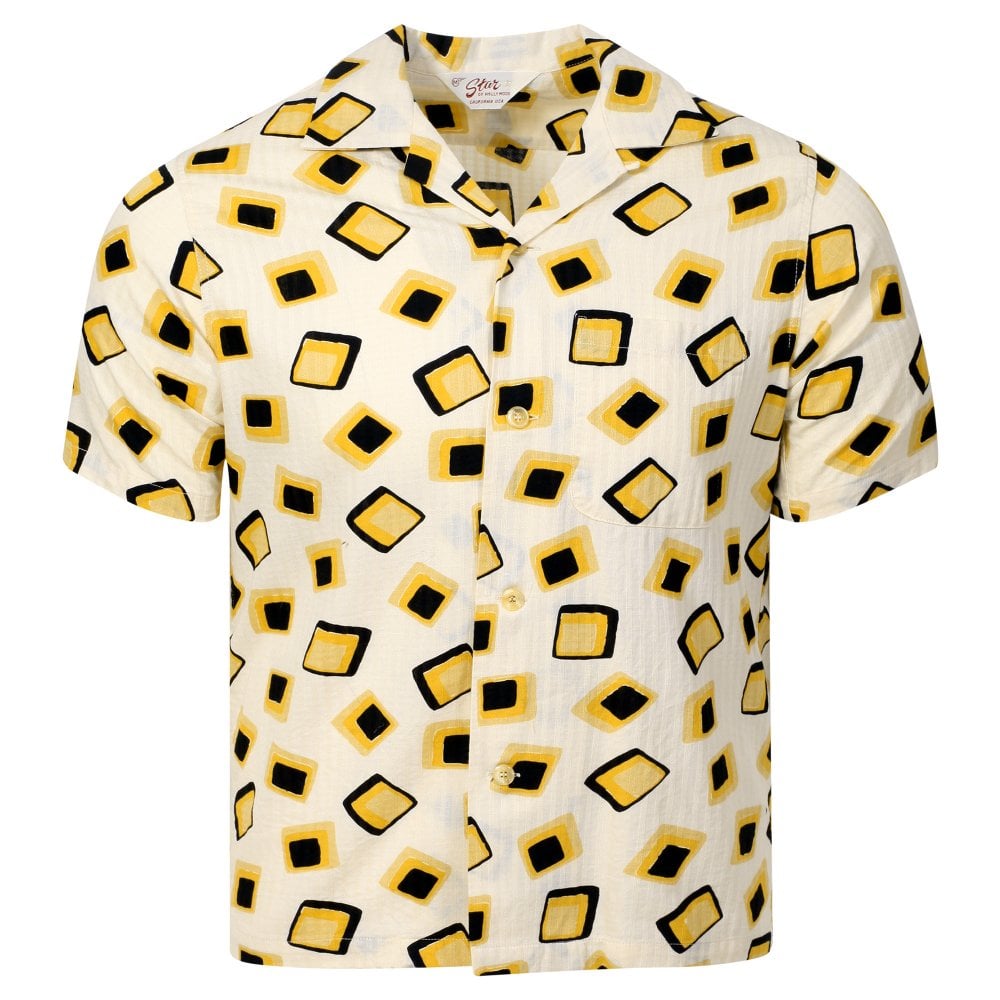 Star of Hollywood Mens Squares Print Hawaiian Shirt SoH11395