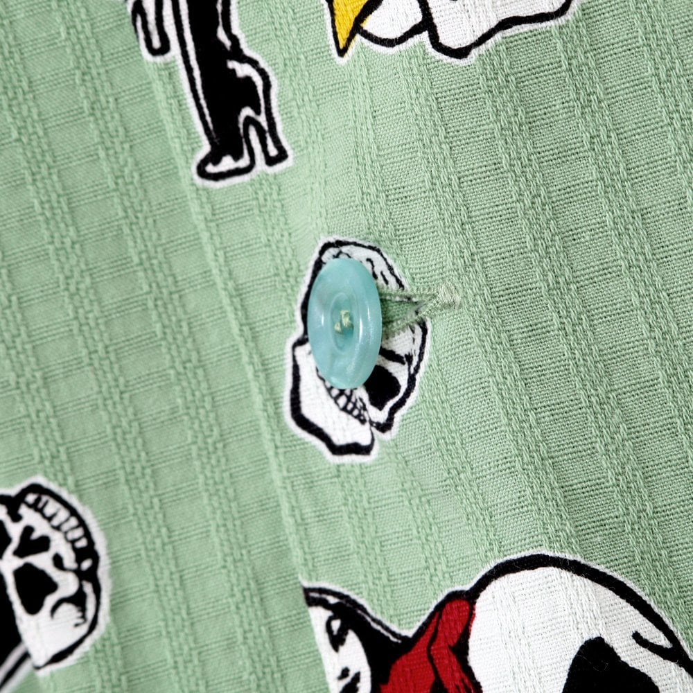 The Devil Skull Girls Star of Hollywood Mint Green Hawaiian Shirt SoH10094