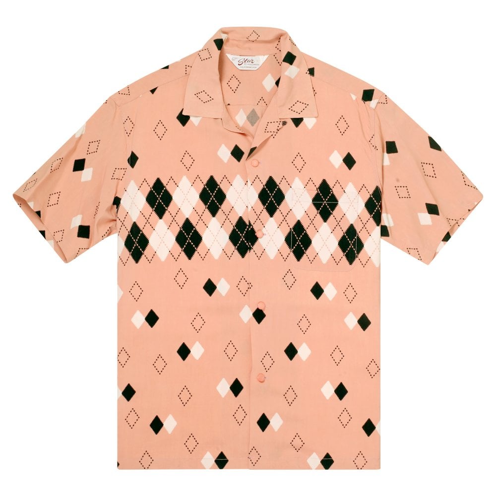 Argyle Star of Hollywood Pink Hawaiian Shirt SoH11085