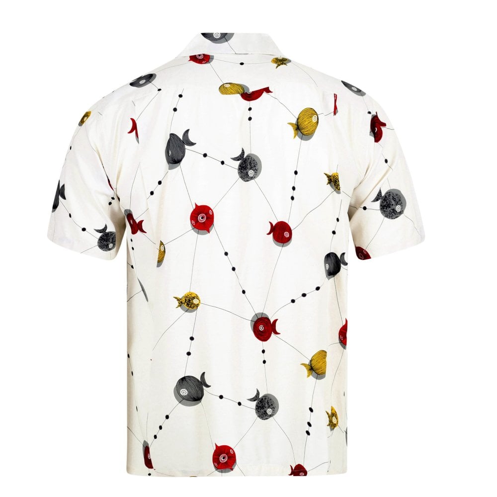 Off White Atomic Fish Star of Hollywood Hawaiian Shirt SoH10099