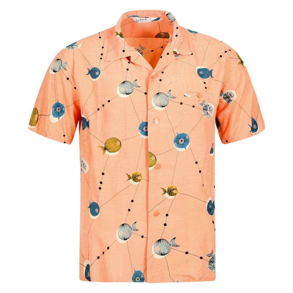Star of Hollywood Atomic Fish Pink Star of Hollywood Hawaiian Shirt SoH10100