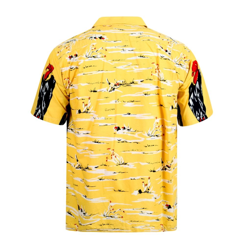 Mens Condor Star of Hollywood Yellow Hawaiian Shirt SoH10097