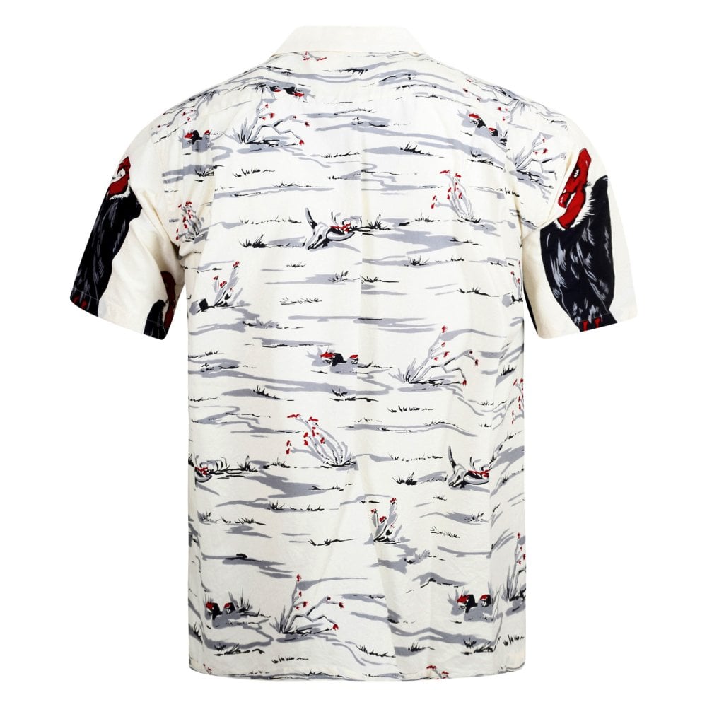 Mens Condor Star of Hollywood Off White Hawaiian Shirt SoH10096