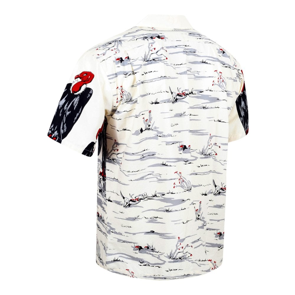 Mens Condor Star of Hollywood Off White Hawaiian Shirt SoH10096