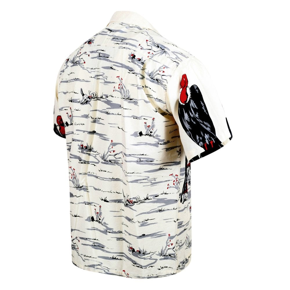 Mens Condor Star of Hollywood Off White Hawaiian Shirt SoH10096