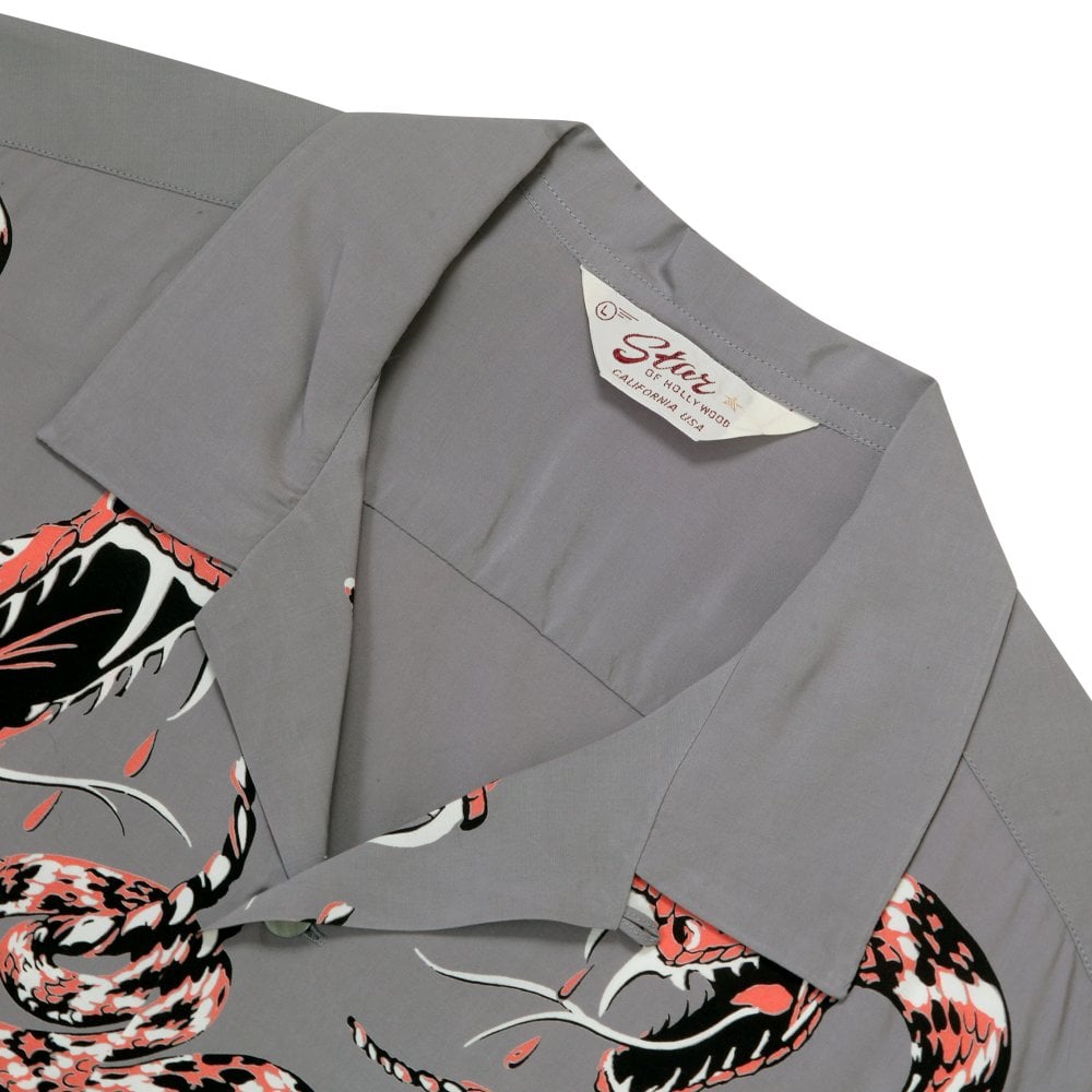 Star of Hollywood Rattle Snake Grey Hawaiian Shirt SoH11082