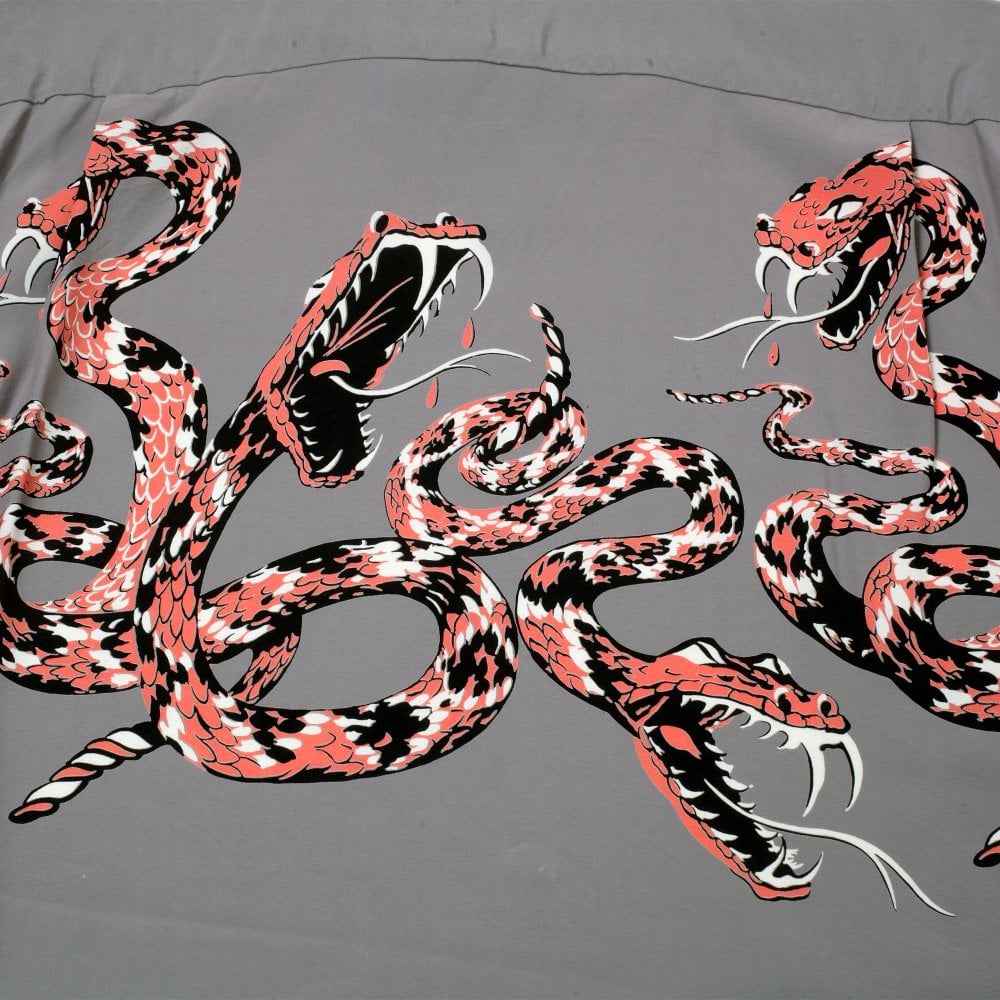 Star of Hollywood Rattle Snake Grey Hawaiian Shirt SoH11082