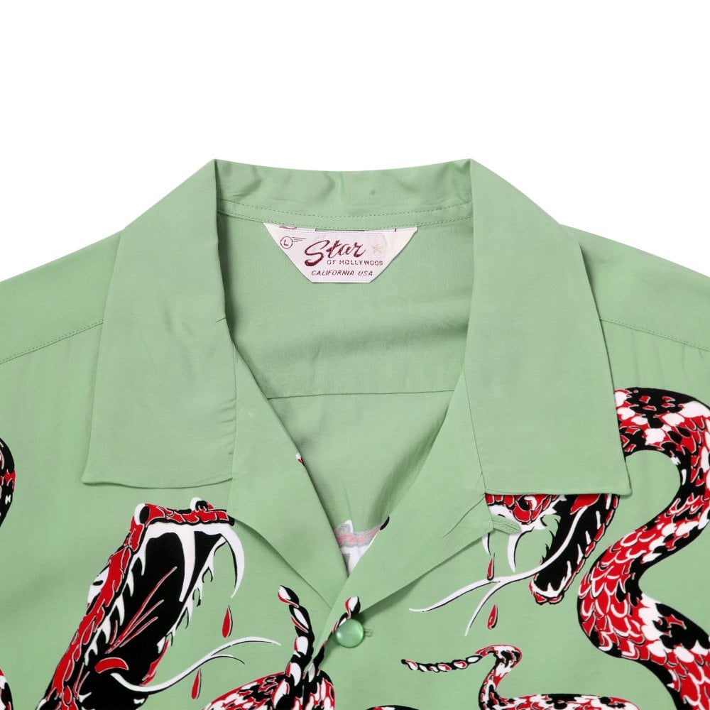 Star of Hollywood Rattle Snake Mint Green Hawaiian Shirt SoH11083