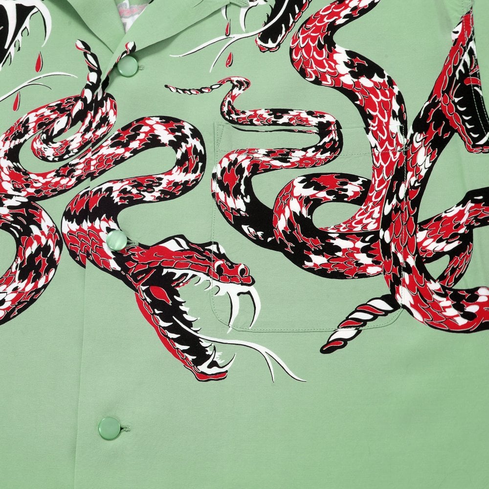 Star of Hollywood Rattle Snake Mint Green Hawaiian Shirt SoH11083